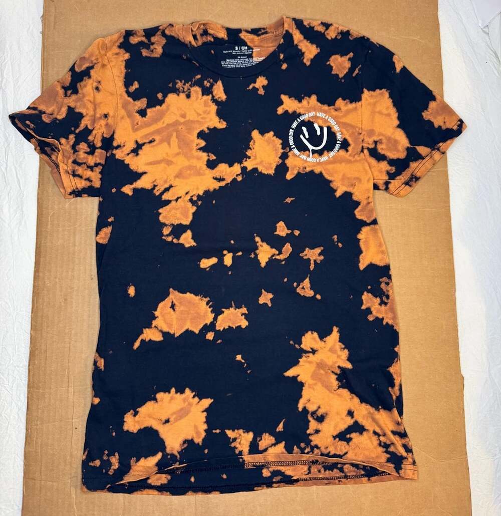 Chemistry Choose Happy Bleach Wash T-Shirt Size S